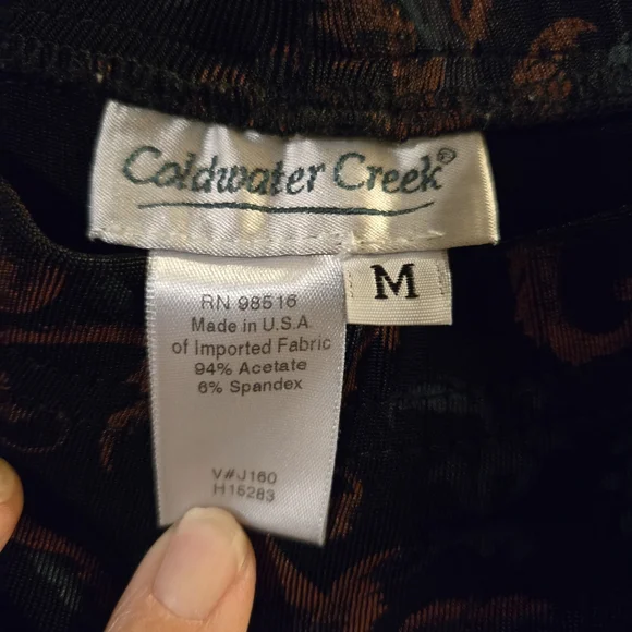 Coldwater Creek Womens VTG Y2K Black Dark Floral Maxi Skirt M Whimsy Goth Fairy - Picture 6 of 6